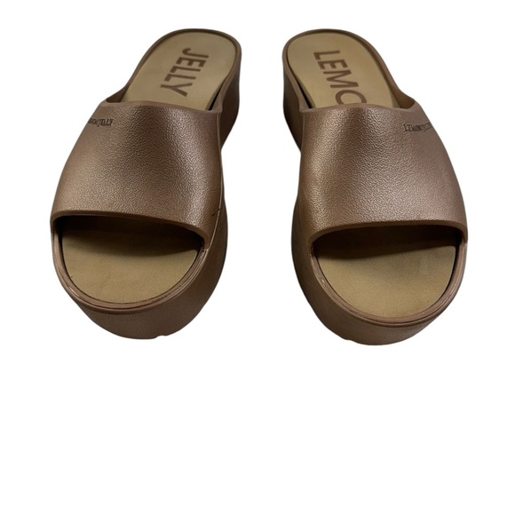 Lemon Jelly Sunny Vegan Bronze Platform Slides Size EU 41 Slip On Shoes - Picture 3 of 8